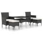 Set comedor jardín 5 pzas ratán sintético vidrio templado negro de , Conjuntos de jardín - Ref: Foro24-3058348, Precio: 498,45 €
