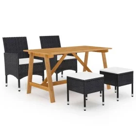 Juego de comedor de jardín de 5 piezas negro de , Conjuntos de jardín - Ref: Foro24-3068743, Precio: 344,81 €, Descuento: %