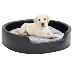Cama para perros felpa y cuero sintético negro gris 79x70x19 cm de , Camas para perros - Ref: Foro24-171254, Precio: 56,54 €,...