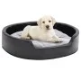Plush and synthetic leather dog bed black gray 79x70x19 cm by , Beds for dogs - Ref: Foro24-171254, Price: 56,51 €, Discount: %