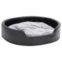 Hundebett aus Plüsch und Kunstleder, schwarzgrau, 79 x 70 x 19 cm von , Betten für Hunde - Ref: Foro24-171254, Preis: 57,87 €...