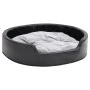 Plush and synthetic leather dog bed black gray 79x70x19 cm by , Beds for dogs - Ref: Foro24-171254, Price: 56,51 €, Discount: %
