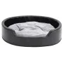 Cama para perros felpa y cuero sintético negro gris 79x70x19 cm de , Camas para perros - Ref: Foro24-171254, Precio: 56,51 €,...