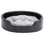 Hundebett aus Plüsch und Kunstleder, schwarzgrau, 79 x 70 x 19 cm von , Betten für Hunde - Ref: Foro24-171254, Preis: 57,87 €...