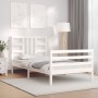 Weißer Massivholzbettrahmen mit Kopfteil 100x200 cm von , Betten und Lattenroste - Ref: Foro24-3193912, Preis: 111,77 €, Raba...