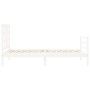 Weißer Massivholzbettrahmen mit Kopfteil 100x200 cm von , Betten und Lattenroste - Ref: Foro24-3193912, Preis: 111,77 €, Raba...