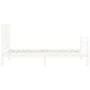White solid wood bed frame with headboard 100x200 cm by , Beds and slatted bases - Ref: Foro24-3193912, Price: 108,32 €, Disc...