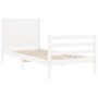 White solid wood bed frame with headboard 100x200 cm by , Beds and slatted bases - Ref: Foro24-3194627, Price: 132,91 €, Disc...