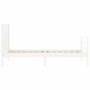 White solid wood bed frame with headboard 100x200 cm by , Beds and slatted bases - Ref: Foro24-3194627, Price: 132,91 €, Disc...