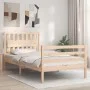 Bed frame with solid wood headboard 100x200 cm by , Beds and slatted bases - Ref: Foro24-3194301, Price: 115,82 €, Discount: %