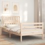 Bed frame with solid wood headboard 100x200 cm by , Beds and slatted bases - Ref: Foro24-3194301, Price: 117,38 €, Discount: %
