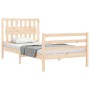 Bed frame with solid wood headboard 100x200 cm by , Beds and slatted bases - Ref: Foro24-3194301, Price: 117,38 €, Discount: %