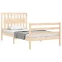 Bed frame with solid wood headboard 100x200 cm by , Beds and slatted bases - Ref: Foro24-3194301, Price: 115,82 €, Discount: %