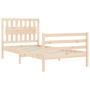 Bed frame with solid wood headboard 100x200 cm by , Beds and slatted bases - Ref: Foro24-3194301, Price: 117,38 €, Discount: %