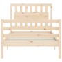 Bed frame with solid wood headboard 100x200 cm by , Beds and slatted bases - Ref: Foro24-3194301, Price: 117,38 €, Discount: %