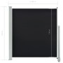 Einziehbare Seitenmarkise für Terrasse 140x300 cm schwarz von vidaXL, Sonnenschirme - Ref: Foro24-45190, Preis: 58,71 €, Raba...