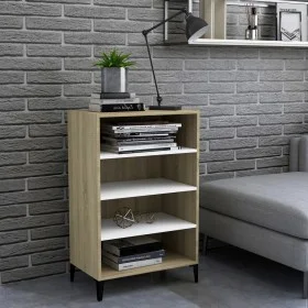 Sideboard aus weißem Sperrholz und Sonoma-Eiche, 57 x 35 x 90 cm von , Sideboards - Ref: Foro24-806135, Preis: 60,49 €, Rabat...