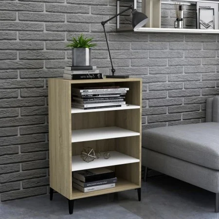 Sideboard aus weißem Sperrholz und Sonoma-Eiche, 57 x 35 x 90 cm von , Sideboards - Ref: Foro24-806135, Preis: 60,49 €, Rabat...