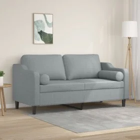 2-seater sofa with light gray fabric cushions 140 cm by , Sofas - Ref: Foro24-3200845, Price: 239,34 €, Discount: %