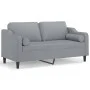 2-seater sofa with light gray fabric cushions 140 cm by , Sofas - Ref: Foro24-3200845, Price: 239,34 €, Discount: %