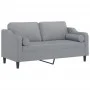 Sofá de 2 plazas con cojines tela gris claro 140 cm de , Sofás - Ref: Foro24-3200845, Precio: 239,30 €, Descuento: %