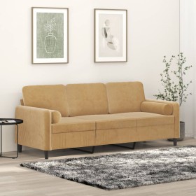 3-Sitzer-Sofa mit braunen Samtkissen 180 cm von , Sofas - Ref: Foro24-3200898, Preis: 327,22 €, Rabatt: %