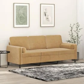 3-Sitzer-Sofa mit braunen Samtkissen 180 cm von , Sofas - Ref: Foro24-3200898, Preis: 320,86 €, Rabatt: %