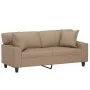 2-seater sofa with cappuccino synthetic leather cushions 140 cm by , Sofas - Ref: Foro24-3200870, Price: 282,31 €, Discount: %