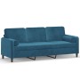 3-seater sofa with blue velvet cushions 180 cm by , Sofas - Ref: Foro24-3200900, Price: 334,35 €, Discount: %