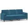 3-Sitzer-Sofa mit blauen Samtkissen 180 cm von , Sofas - Ref: Foro24-3200900, Preis: 327,72 €, Rabatt: %