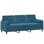 3-Sitzer-Sofa mit blauen Samtkissen 180 cm von , Sofas - Ref: Foro24-3200900, Preis: 327,72 €, Rabatt: %