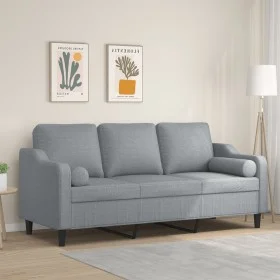 3-seater sofa with light gray fabric cushions 180 cm by , Sofas - Ref: Foro24-3200853, Price: 286,94 €, Discount: %