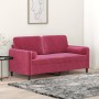 2-seater sofa with red velvet cushions 140 cm by , Sofas - Ref: Foro24-3200885, Price: 244,44 €, Discount: %
