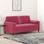 2-seater sofa with red velvet cushions 140 cm by , Sofas - Ref: Foro24-3200885, Price: 240,41 €, Discount: %