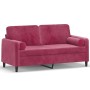 2-seater sofa with red velvet cushions 140 cm by , Sofas - Ref: Foro24-3200885, Price: 244,44 €, Discount: %