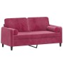 2-seater sofa with red velvet cushions 140 cm by , Sofas - Ref: Foro24-3200885, Price: 244,44 €, Discount: %