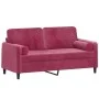 2-seater sofa with red velvet cushions 140 cm by , Sofas - Ref: Foro24-3200885, Price: 240,41 €, Discount: %