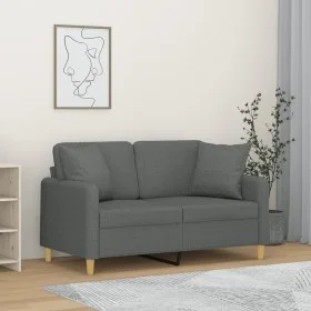 2-seater sofa with dark gray fabric cushions 120 cm by , Sofas - Ref: Foro24-3200902, Price: 238,30 €, Discount: %