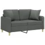 2-seater sofa with dark gray fabric cushions 120 cm by , Sofas - Ref: Foro24-3200902, Price: 238,30 €, Discount: %