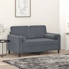 2-Sitzer-Sofa mit dunkelgrauen Samtkissen 120 cm von , Sofas - Ref: Foro24-3200872, Preis: 219,95 €, Rabatt: %