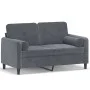 2-seater sofa with dark gray velvet cushions 120 cm by , Sofas - Ref: Foro24-3200872, Price: 219,95 €, Discount: %