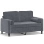 Sofá de 2 plazas con cojines terciopelo gris oscuro 120 cm de , Sofás - Ref: Foro24-3200872, Precio: 215,95 €, Descuento: %