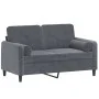 2-seater sofa with dark gray velvet cushions 120 cm by , Sofas - Ref: Foro24-3200872, Price: 219,95 €, Discount: %