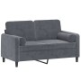 Sofá de 2 plazas con cojines terciopelo gris oscuro 120 cm de , Sofás - Ref: Foro24-3200872, Precio: 215,95 €, Descuento: %