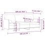 3-Sitzer-Sofa mit dunkelgrünen Samtkissen 180 cm von , Sofas - Ref: Foro24-3200893, Preis: 339,33 €, Rabatt: %