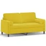 2-seater sofa with yellow velvet cushions 140 cm by , Sofas - Ref: Foro24-3200887, Price: 227,50 €, Discount: %