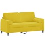 2-seater sofa with yellow velvet cushions 140 cm by , Sofas - Ref: Foro24-3200887, Price: 219,41 €, Discount: %