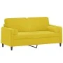 2-seater sofa with yellow velvet cushions 140 cm by , Sofas - Ref: Foro24-3200887, Price: 227,50 €, Discount: %