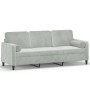 3-Sitzer-Sofa mit hellgrauen Samtkissen 180 cm von , Sofas - Ref: Foro24-3200891, Preis: 261,02 €, Rabatt: %
