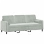 3-Sitzer-Sofa mit hellgrauen Samtkissen 180 cm von , Sofas - Ref: Foro24-3200891, Preis: 261,02 €, Rabatt: %